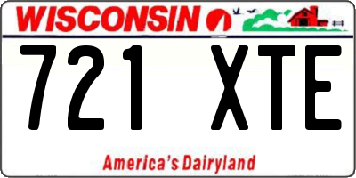 WI license plate 721XTE