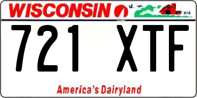 WI license plate 721XTF