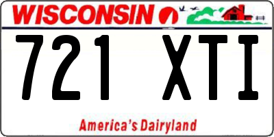 WI license plate 721XTI