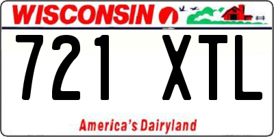 WI license plate 721XTL