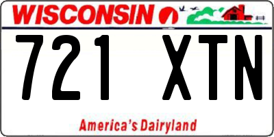 WI license plate 721XTN