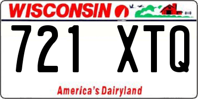 WI license plate 721XTQ