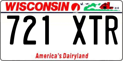 WI license plate 721XTR