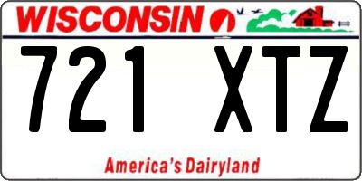 WI license plate 721XTZ