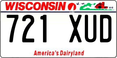 WI license plate 721XUD