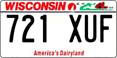 WI license plate 721XUF