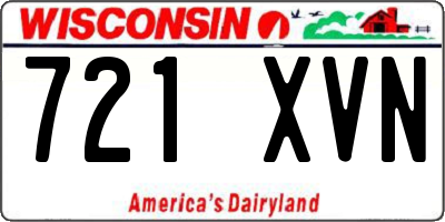 WI license plate 721XVN