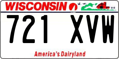 WI license plate 721XVW