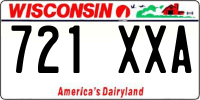 WI license plate 721XXA