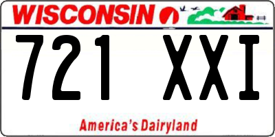 WI license plate 721XXI