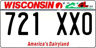 WI license plate 721XXO