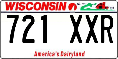 WI license plate 721XXR