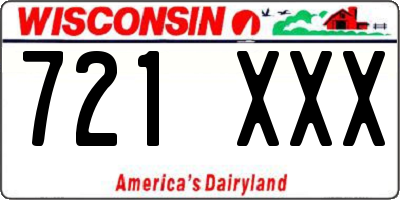 WI license plate 721XXX