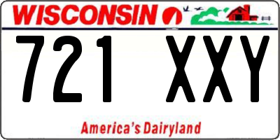 WI license plate 721XXY