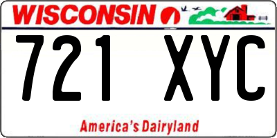 WI license plate 721XYC