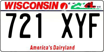 WI license plate 721XYF