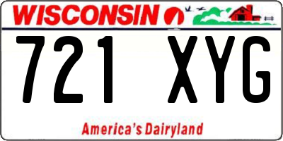 WI license plate 721XYG