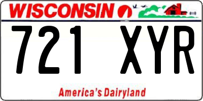 WI license plate 721XYR