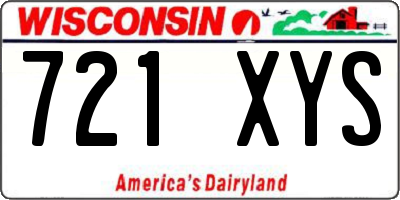 WI license plate 721XYS