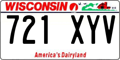 WI license plate 721XYV