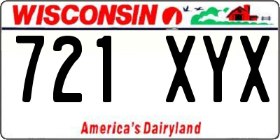 WI license plate 721XYX