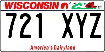 WI license plate 721XYZ