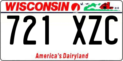 WI license plate 721XZC
