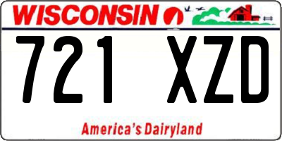 WI license plate 721XZD