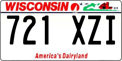 WI license plate 721XZI