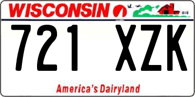 WI license plate 721XZK