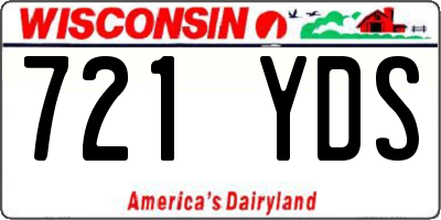 WI license plate 721YDS