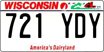 WI license plate 721YDY