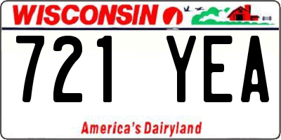 WI license plate 721YEA