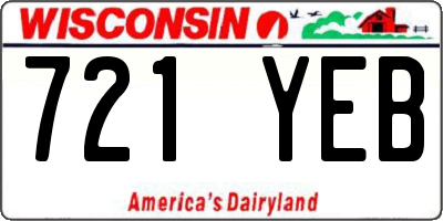 WI license plate 721YEB