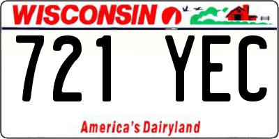 WI license plate 721YEC