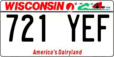 WI license plate 721YEF