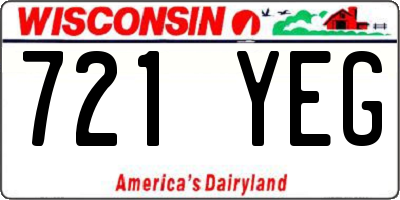 WI license plate 721YEG