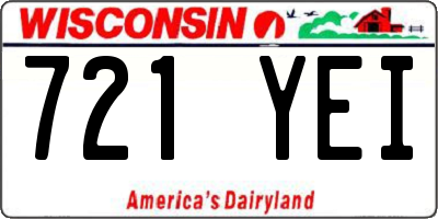 WI license plate 721YEI