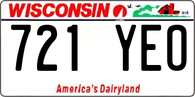 WI license plate 721YEO