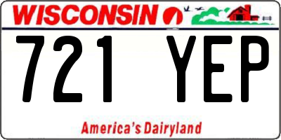 WI license plate 721YEP