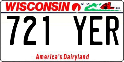 WI license plate 721YER