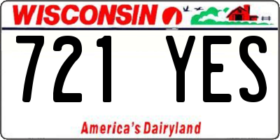 WI license plate 721YES