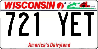 WI license plate 721YET