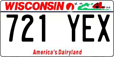 WI license plate 721YEX