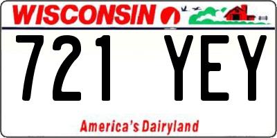 WI license plate 721YEY