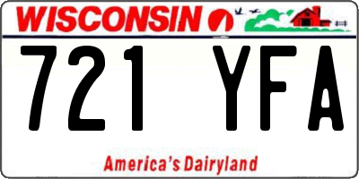 WI license plate 721YFA