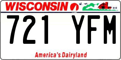 WI license plate 721YFM