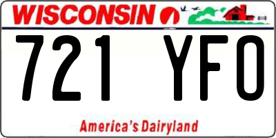WI license plate 721YFO