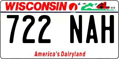 WI license plate 722NAH