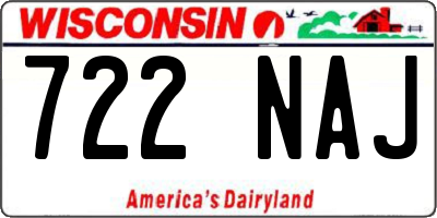 WI license plate 722NAJ